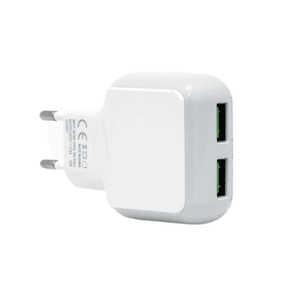 Carregador de Tomada A’Gold com Cabo USB IOS, Turbo, 2 Portas, Branco