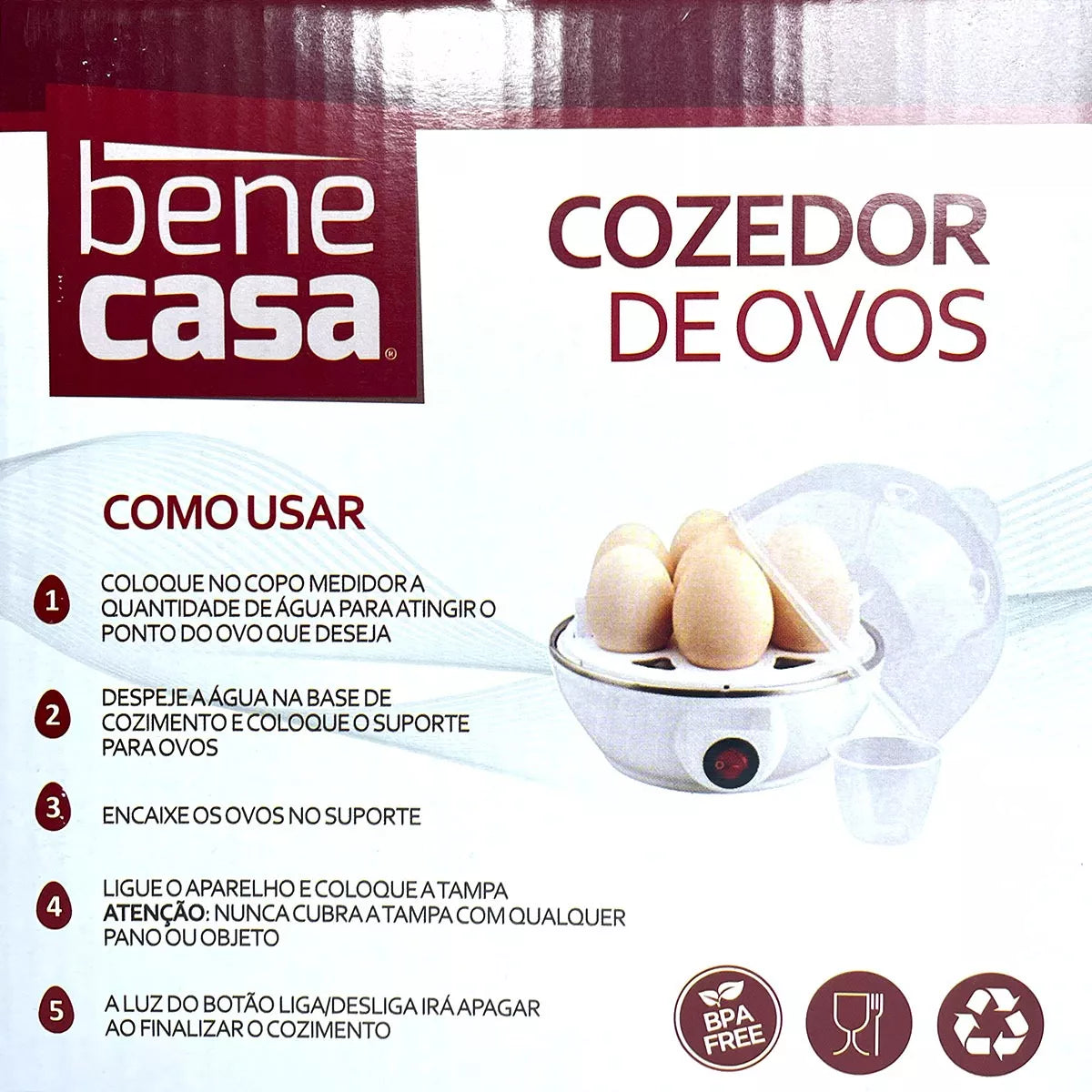 Maquina Cozinhar Ovos Rápido E Prático Prepara Até 7 Und