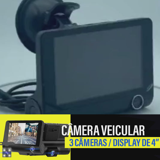 Camera Veicular Automotiva Gravação Full Hd Frontal Ré Lcd 4